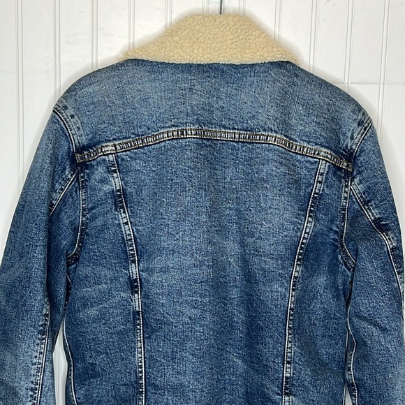 - AEO Fleece Denim Jacket Size Small - Picture 9 of 14